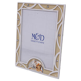 Confirmation glass photo frame, ivory-coloured, 7.5x5.5 in