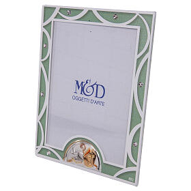 Ramka na zdjęcie, zielona, prezent na bierzmowanie, szkło i bilaminat, 19x14 cm