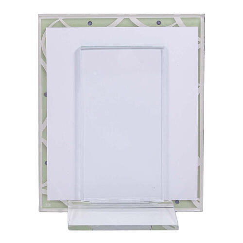 Porta-retrato vidro prata bilaminada crisma 19x14 cm verde 3