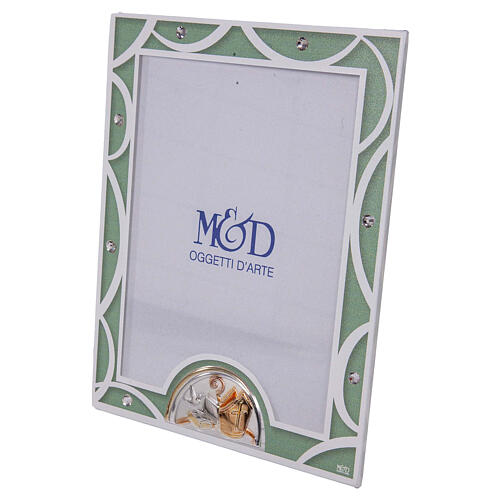 Photo frame confirmation gift idea 19x14 cm green glass 2