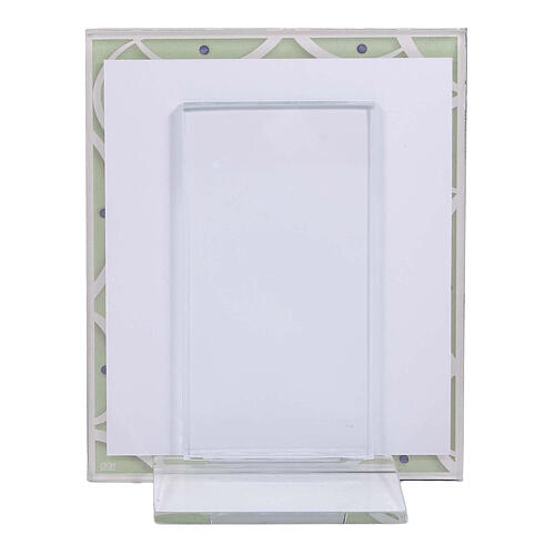 Communion photo frame, green glass, 7.5x5.5 in 3