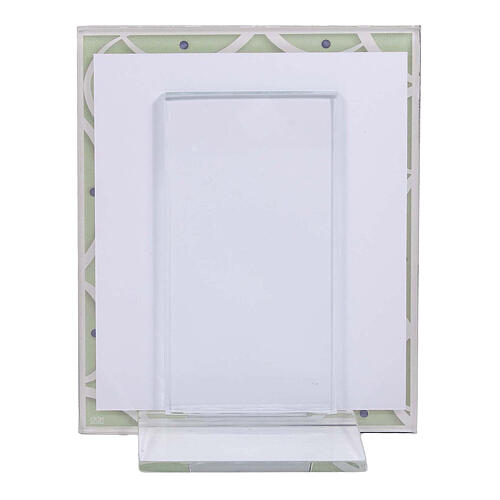 Cadre photo verre cadeau Communion 19x14 cm bord vert 3