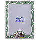 Portafoto vetro regalo comunione 19x14 cm bordo verde s1