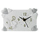 Resin clock 9x14 cm Confirmation hearts white s1