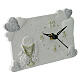 Zegar z żywicy biały i złoty, komunia, dek. serca, 9x14 cm s3
