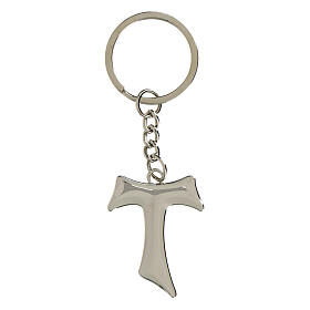 Tau-shaped metallic keychain, religious favour, h 1.5 in
