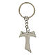 Tau-shaped metallic keychain, religious favour, h 1.5 in s2