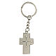 Cross-shaped metallic keychain with rhinestones, religious favour, h 1.5 in s1