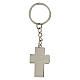 Cross-shaped metallic keychain with rhinestones, religious favour, h 1.5 in s2