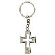 Cut-out cross-shaped keychain, metal and rhinestones, h 1.5 in s1