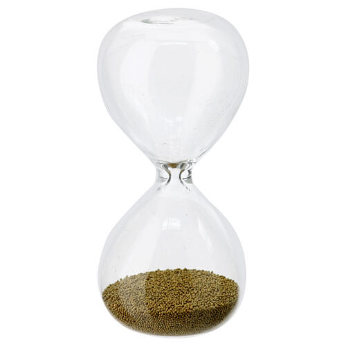 Goldene Sanduhr als Gastgeschenk aus Glas H 8 cm 30 Sekunden 1