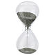Silver hourglass of 30 seconds, glass favour, h 3 in s2