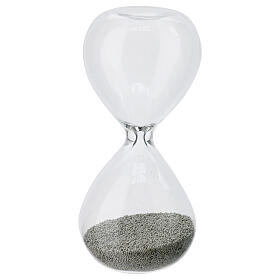 Hourglass favor silver h 8 cm 30 seconds in glass