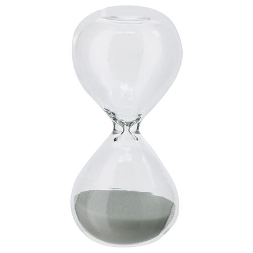 Sanduhr aus weißem Glas, H 8 cm, 3 Minuten, Gastgeschenk 1