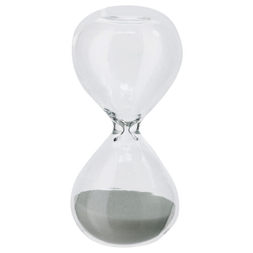 Clessidra vetro bianca h 8 cm 3 minuti bomboniera 1