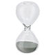 White glass hourglass h 8 cm 3 minutes Christian favor s1