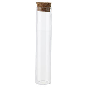 Glass bottle with cork stopper 12x2.5 cm Christian favor