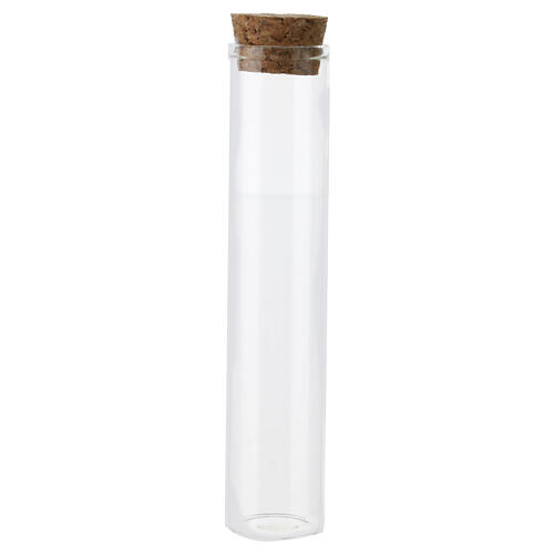 Glass bottle with cork stopper 12x2.5 cm Christian favor 1