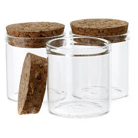 Glass jar with cork lid for favours, 2.2x1.4 in
