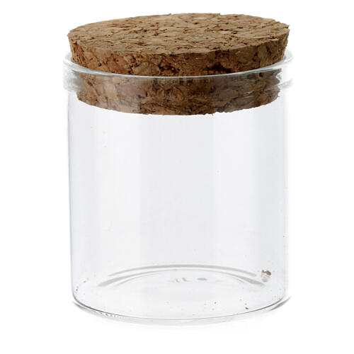 Glass jar with cork lid for favours, 2.2x1.4 in 1