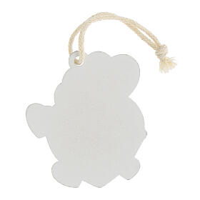 Heart-shaped plaster ornament, 25th anniversary favour, h 3 in