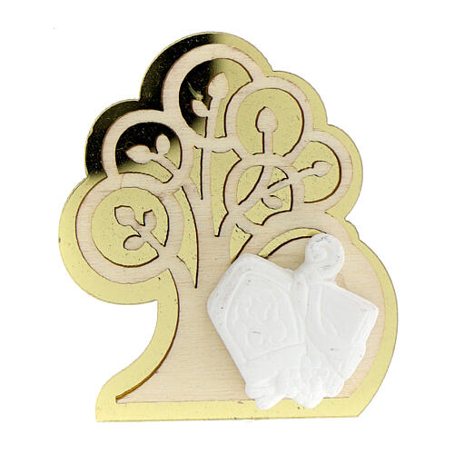 Magnet mit Lebensbaum als Gastgeschenk zur Firmung Gold 5 cm 1