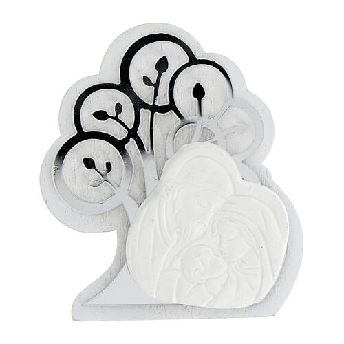Silver Tree of Life magnet with Holy Family, wedding favour, h 2 in 1