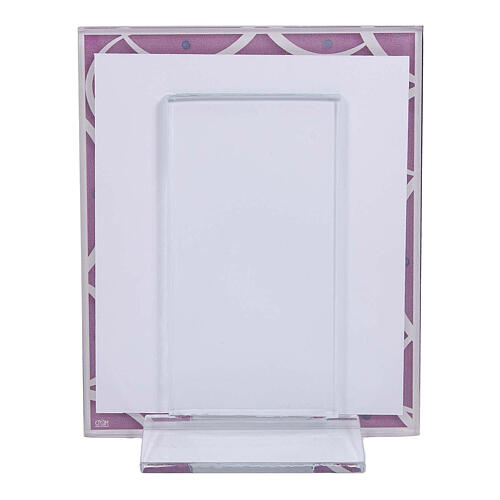 Porta-retrato cor-de-rosa maternidade com cristais 14x11 cm vidro 3