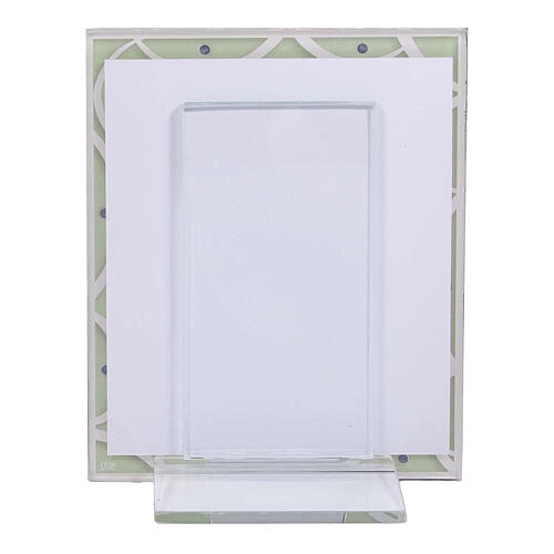 Confirmation photo frame, green glass and crystals, 5.5x4.5 in 3