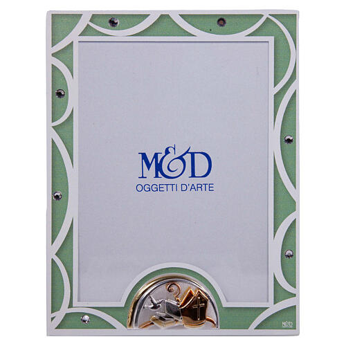 Green confirmation photo frame 14x11 cm glass 1