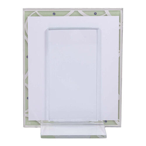 Ramka na zdjęcie ze szkła zielona, komunia, kryształki, 14x11 cm, pomysł na prezent komunijny 3