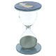 Baptism favour, light blue hourglass, h 4 in, 2.5 in diameter s1