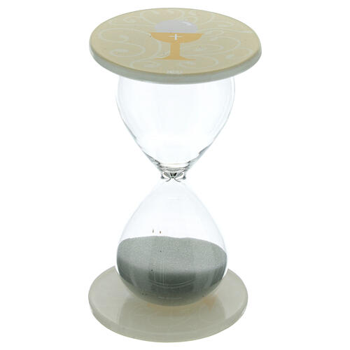 First Communion favour, ivory-coloured hourglass, h 4 in, 2.5 in diameter 1