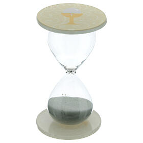 Communion hourglass 6 cm diameter ivory 10 cm h