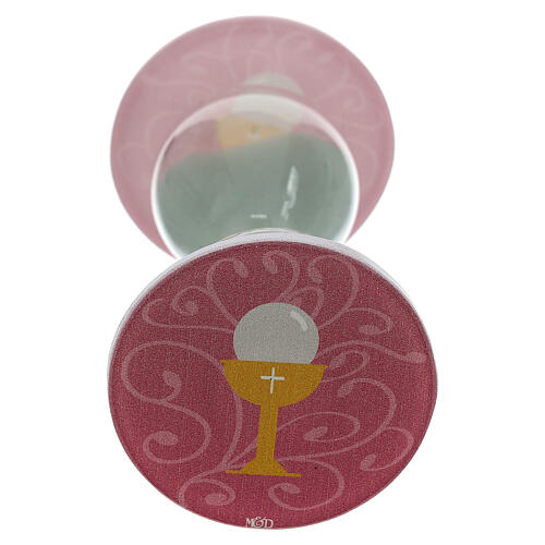 First Communion favour, pink hourglass, h 4 in, 2.5 in diameter 2