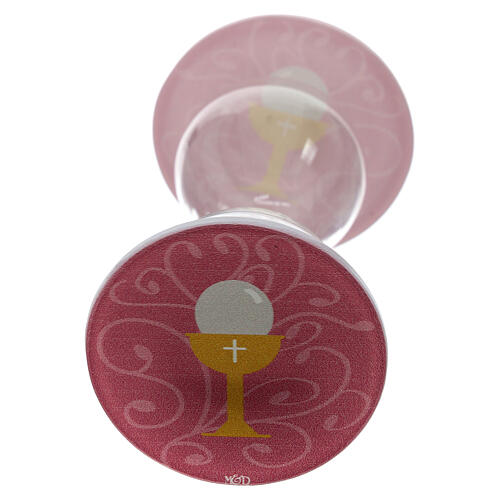 First Communion favour, pink hourglass, h 4 in, 2.5 in diameter 3