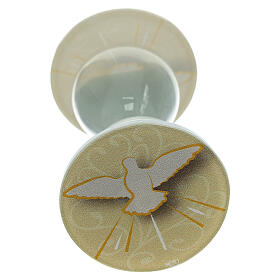 Confirmation favour, ivory-coloured hourglass, h 4 in, 2.5 in diameter