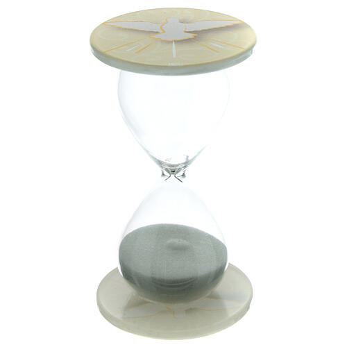 Confirmation favour, ivory-coloured hourglass, h 4 in, 2.5 in diameter 1