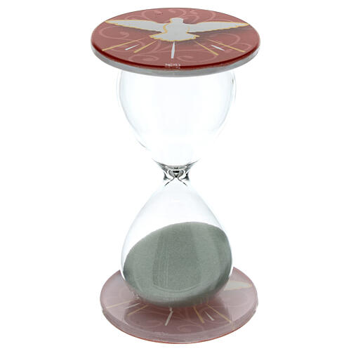 Firmungs-Sanduhr, 5 Minuten, H 10 cm, Durchmesser 6 cm, Rot 1