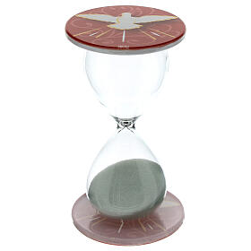 Confirmation favour, red hourglass, h 4 in, 2.5 in diameter