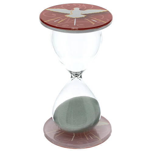 Confirmation hourglass 5 minutes h 10 cm diameter 6 cm red 1