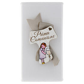 Holy Communion favour: magnet and heart-shaped infuser, chalice with girl, 5.5x3x1.5 in