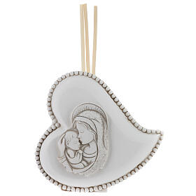 Heart-shaped air freshener, Virgin with Child, h 4 in, gift idea