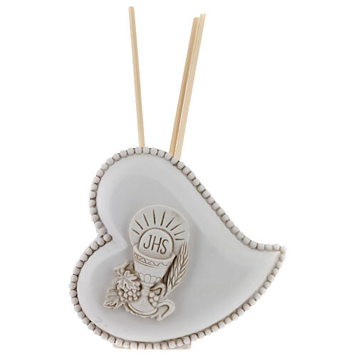 Heart-shaped air freshener, First Communion, h 4 in, gift idea 1