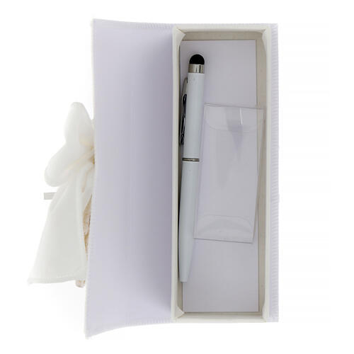 Wedding favour box, pen and tau with Holy Family, 5.5x2x1 in 3