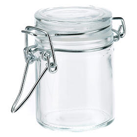 Glass jar for favours, 1.5 in diameter, h 2.5 in