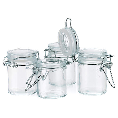 Glass jar for favours, 1.5 in diameter, h 2.5 in 2