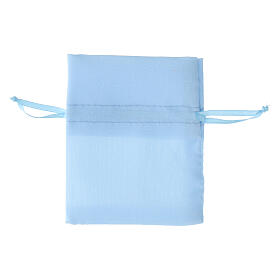 Light blue satin bag, small size, 4x3 in