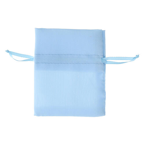 Light blue satin bag, small size, 4x3 in 2