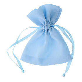 Small light blue satin bag 10x8 cm